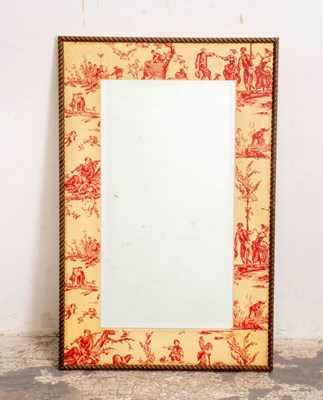 Lot 206 - Toile Pattern Wood Frame Mirror