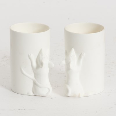 Lot 209 - Pair of Bisque Porcelain Pencil Holders