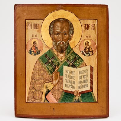 Lot 1032 - Russian Icon of St. Nicholas The Wonderworker