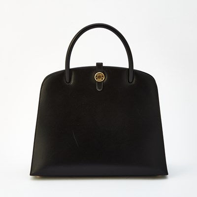 Lot 1193 - Hermès Black Box Leather Dalvy Bag