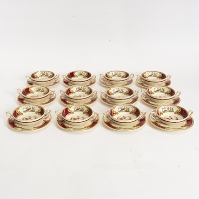 Lot 248 - Myott Staffordshire Chelsea Bird Patterned Bullion Cup and Saucer Set