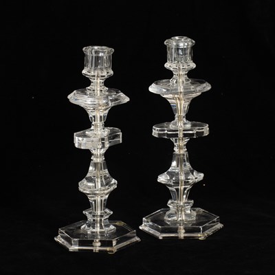 Lot 249 - Pair of Glass Candlesticks