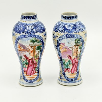 Lot 120 - Pair of Chinese Porcelain Baluster-form Jars