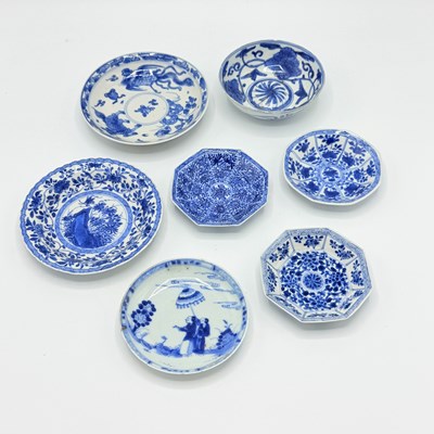 Lot 116 - Group of Seven Small Chinese Blue and White Porcelain Dishes