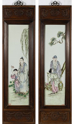 Lot 581 - A Pair of Chinese Enameled Porcelain Plaques