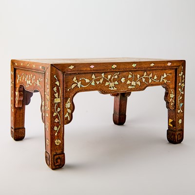 Lot 271 - A Chinese Shell-Inlaid Hardwood Low Table