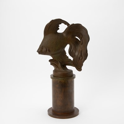 Lot 173 - Bronze and Iron Figure of a Goldfish