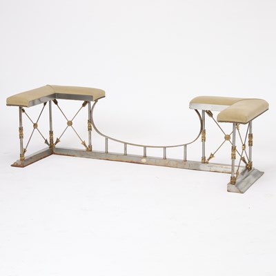 Lot 691 - Brass and Steel Fireplace Club Fender