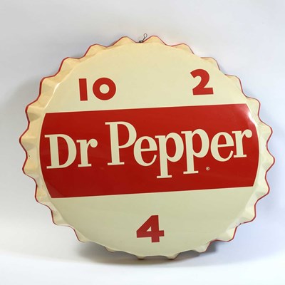 Lot 731 - Painted Metal Dr. Pepper "10 2 4" Advertising Sign