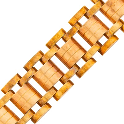 Lot 99 - Wide Two-Color Gold Bracelet