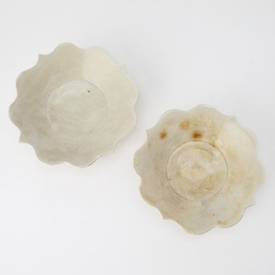 Lot 198 - A Rare Pair of Chinese Quatrefoil Dingyao Bowls