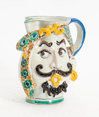 Lot 304 - Italian "Testa di Mora" Pottery Figural Pitcher