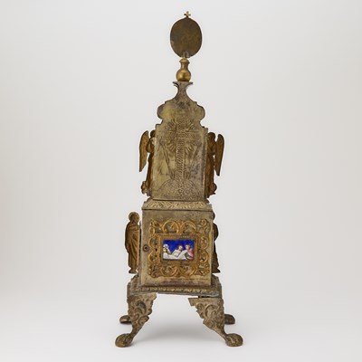 Lot 1047 - Russian Enamel Mounted Brass and White Metal Tabernacle