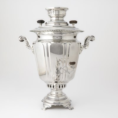 Lot 284 - Russian Silver-Plated Samovar