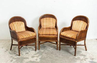 Lot 267 - Three Rattan Armchairs
