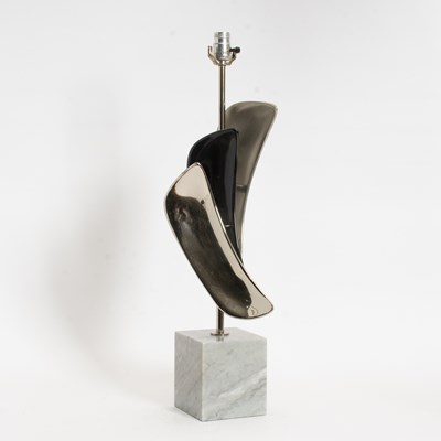 Lot 342 - Metal and Marble Abstract Lamp
