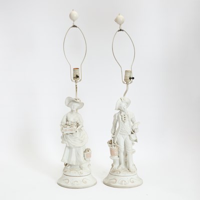 Lot 189 - Pair of Blanc de Chine Figural Lamps