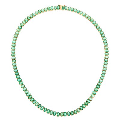 Lot 2235 - Gold and Emerald Necklace