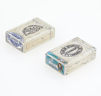 Lot 281 - Two Continental Silver and Enamel Trompe L'Oeil Match Cases