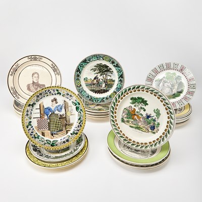 Lot 166 - Group of French Transfer Printed Pottery Plates