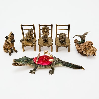 Lot 215 - Group of Vienna and Vienna Style Patinated and Cold-Painted Bronze Figures