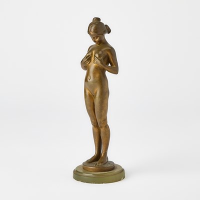 Lot 212 - Spanish Art Nouveau Gilt-Bronze Erotic Figure of a Nude Woman