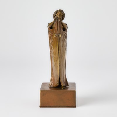 Lot 206 - Carl Kauba Vienna Patinated Bronze Metamorphic Erotic Figure of a Young Woman With Cape