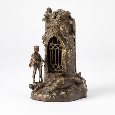 Lot 211 - Vienna Patinated and Cold-Painted Bronze Metamorphic Erotic Group Entitled "Dragon Killer's Reward"