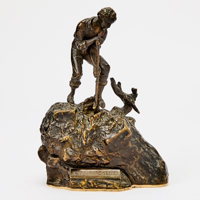 Lot 223 - Carl Kauba Vienna Cold-Painted Bronze Metamorphic Erotic Group Titled "A Treasure Seeker"