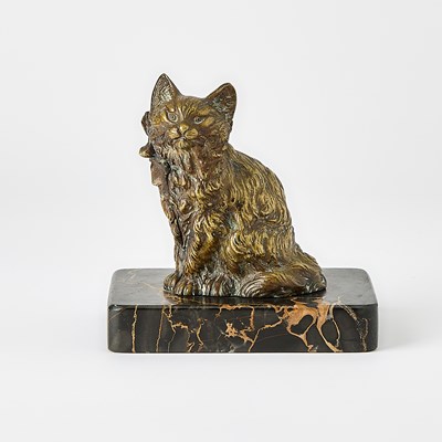 Lot 230 - Vienna Gilt, Patinated and Cold-Painted Bronze Erotic Figure of a Woman Inside a Cat