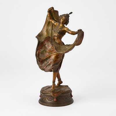 Lot 229 - Franz Bergman Vienna Cold-Painted Metamorphic Bronze Figure of a Dancer