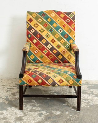 Lot 286 - George III Mahogany Library Armchair