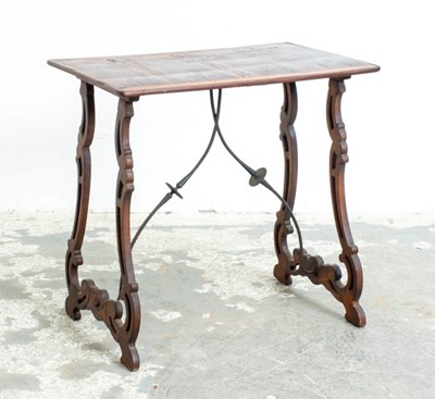 Lot 285 - Spanish Baroque Style Inlaid Walnut Side Table