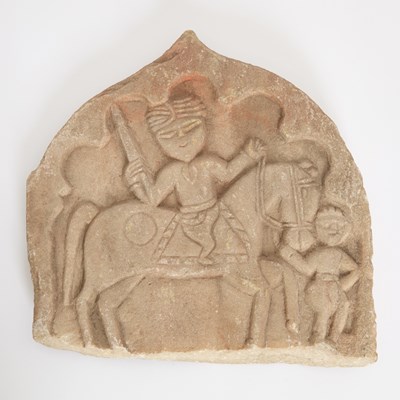 Lot 124 - Indian Carved Stone Relief Panel