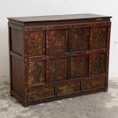 Lot 11 - Tibetan Painted Wood Cabinet