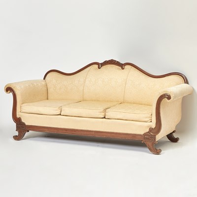 Lot 117 - Victorian Upholstered Mahogany Sofa
