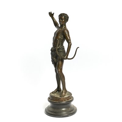 Lot 722 - Patinated Bronze Figure of a Man with Lyre