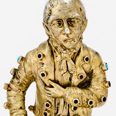 Lot 166 - Continental Gem-Set Silver Figure of a Beggar