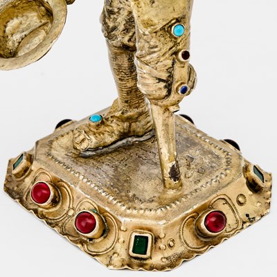 Lot 166 - Continental Gem-Set Silver Figure of a Beggar