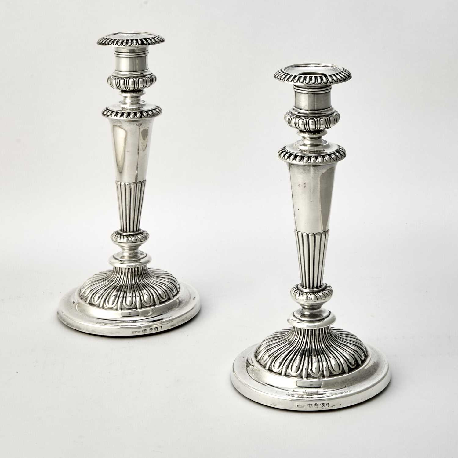 Lot 105 - Pair of George III Sterling Silver Candlesticks