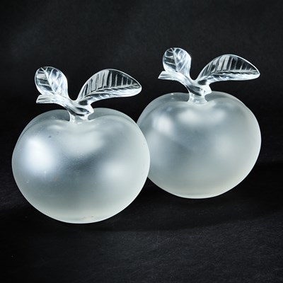 Lot 751 - Two Lalique Molded Glass "Grande Pommes" Perfume Bottles and Stoppers