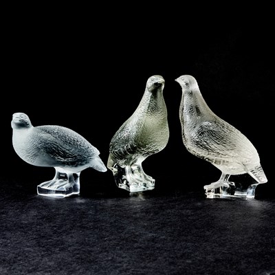 Lot 765 - Two R. Lalique Molded Glass Partridges