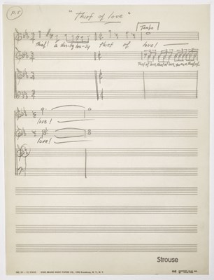 Lot 14 - "Thief of Love" holograph manuscript by Charles Strouse