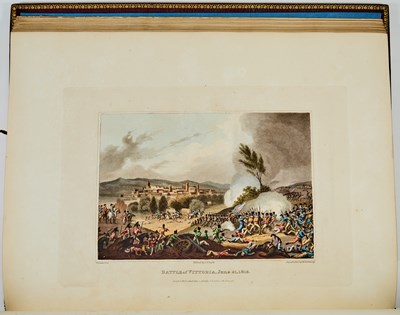 Lot 118 - The large-paper edition of the Martial and Naval Achievements of Great Britain, with an original watercolor