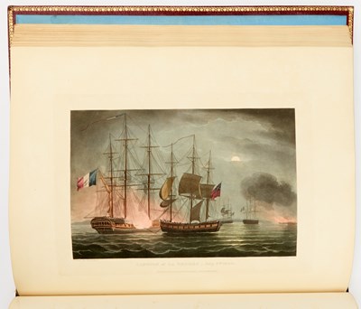Lot 118 - The large-paper edition of the Martial and Naval Achievements of Great Britain, with an original watercolor