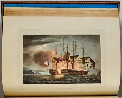 Lot 118 - The large-paper edition of the Martial and Naval Achievements of Great Britain, with an original watercolor