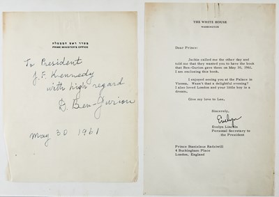 Lot 89 - Radziwill's pilgrimage to Jerusalem, gifted by David Ben-Gurion to John F. Kennedy