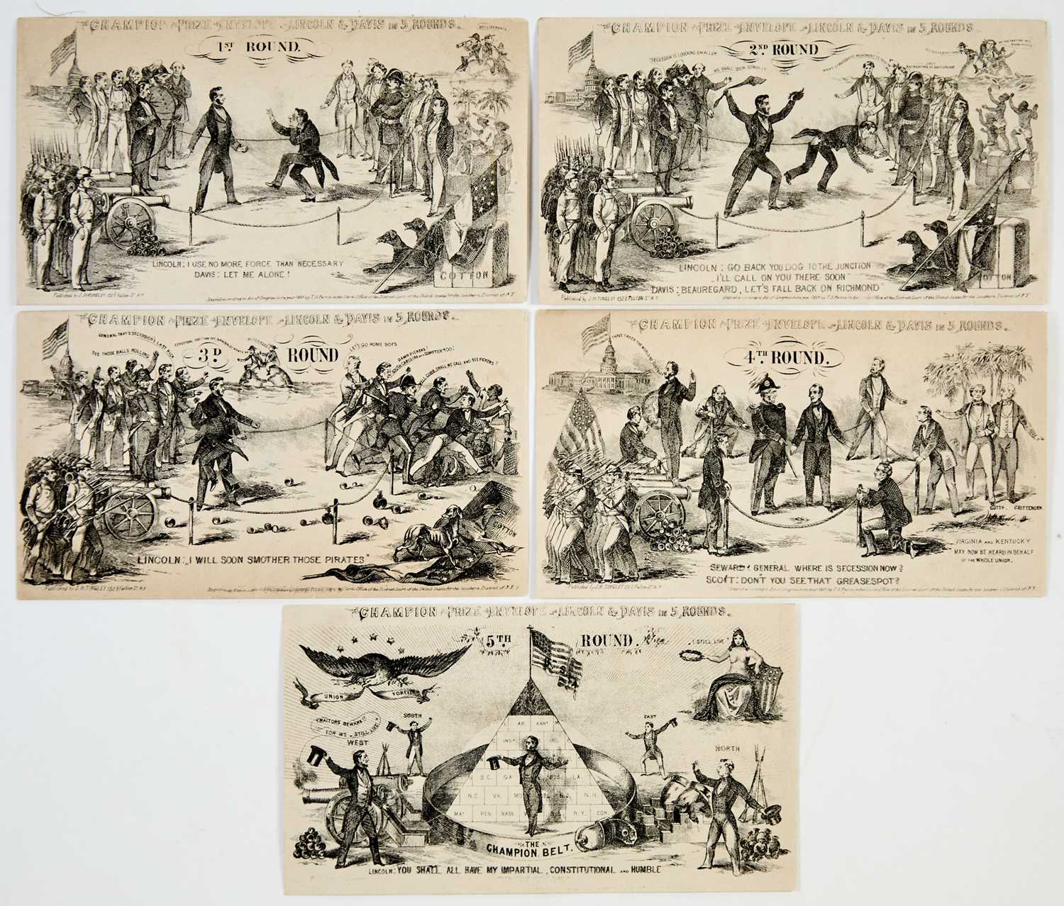 Lot 24 - Patriotic covers of "Lincoln & Davis in 5 rounds"
