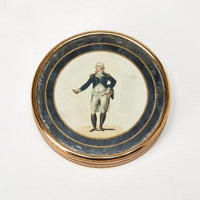 Lot 15 - A bonbonniere with hand-colored scenes from the War of 1812 and Napoleonic Wars