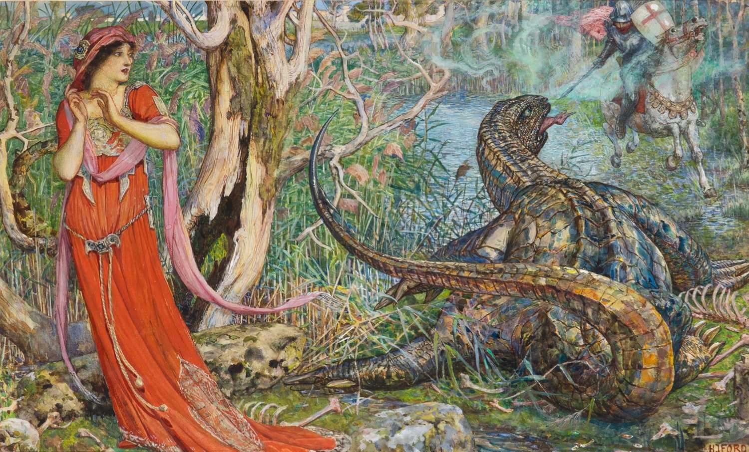 Lot 216 - Henry Justice Ford St. George rescues the Princess from the horrible Dragon